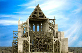 Gothic construction of Strasbourg Cathedral - 1250