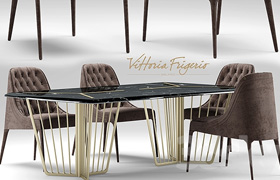 Chair vittoria frigerio Poggi High capitonne, Alfieri table