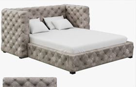 Restoration Hardware Tribeca Tufted Leather Platform Bed