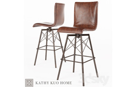 Crenshaw Industrial Loft Iron Leather Bar Stool