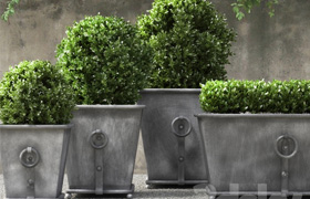 RH Estate Zinc Ring Square Planters