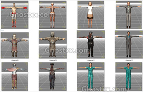 Mixamo Character Pack 64 fbx models