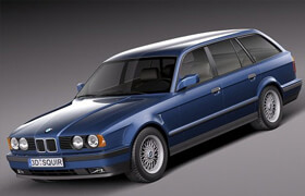 BMW 5-Series E34 Touring 1991 - 3D Model