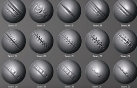 Gumroad - ZBrush 35 SeamStitch Brushes