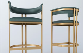 Calvin bar chair in ANTIQUE BRASS