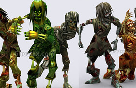 Cubebrush - 3DRT - Zombie swarm pack - 3dmodel