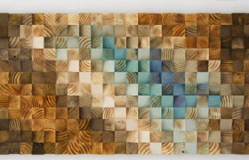 Wood wall mosaic - Art Glamour