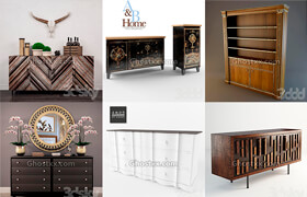 3dsky - Sideboard & Chest of drawer - 边桌柜子模型 P1