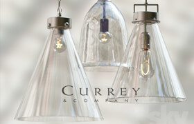 Kitchen glass pendant set by Currey