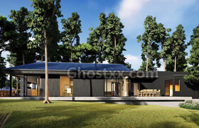 Fin studio Black wood house Lumion 8 File