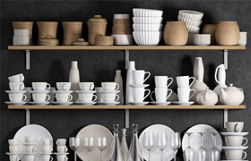 KITCHEN SHELF WITH UTENSILS