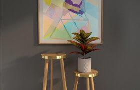 Brass Calypso Stool tall, small (gold) by Beeline Design + decor