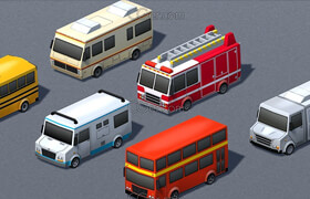 Cgtrader - cartoon vehicles mega pack - lowpoly models 3D Model Collection