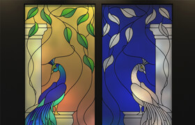 Stained Glass Peacock