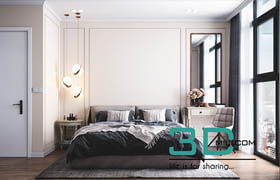 MASTER BEDROOM - STYLE NEOCLASSIC BEIGE 3dsMAX model