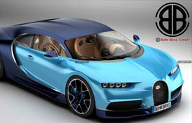 Renderhub - 2017 Bugatti Chiron 3D Model