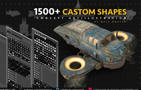 Artstation - 1500+ Kitbash Custom shapes (by Mels Mneyan) - brush