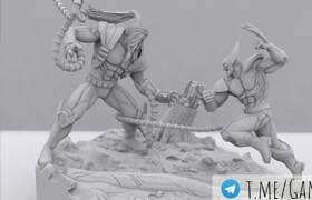 Wolverine vs Omega Red - 3dmodel