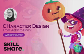 Skillshare - Create a Halloween Cartoon Scene from Scratch ! with Adobe illustrator