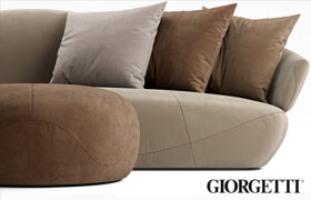 Sofa and pouf Giorgetti SOLEMYIDAESOLEMYIDAE