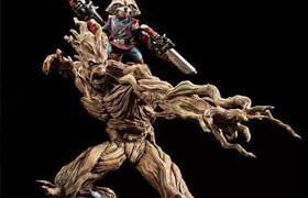 Rocket and Groot  3D Print Model