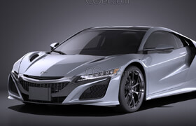 Squir - Honda NSX 2017 - Vray - 3D Model [3ds-c4d-fbx-lwo-max-obj]