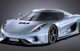 Squir - Koenigsegg Regera 2017 - 3D Model [3ds-c4d-lwo-max-obj]