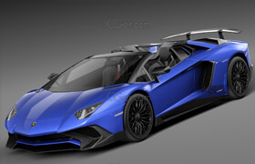 Squir - Lamborghini Aventador LP750-4 SV Roadster 2016 - Vray - 3D Model [3ds-c4d-fbx-lwo-max-obj]