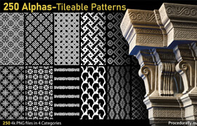 Artstation - Debox Studio - 250 Alphas Tileable Patterns Vol3