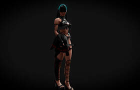 Sketchfab - Female Character Semi Sci-Fi(Rigged) - 3dmodel