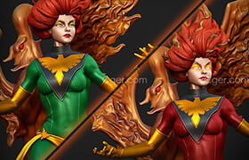 Cgtrader - Jean and Dark Phoenix 3D print model