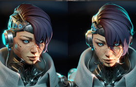 Gumroad - Cyberpunk Style Girl Blender modeling