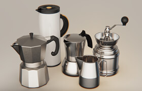 Free 3D Model Moka Coffee Set  Milan Milenkovic