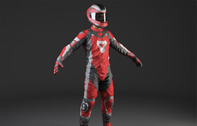 Biker Motorcycle Rider Rigged - 3dmodel