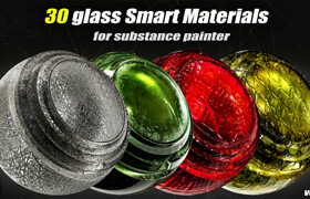 Artstation - 30 Glass Smart Materials For Substance Painter vol01 - 材质贴图