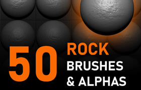 Artstation - 50 High Quality Rock Alphas & Brushes